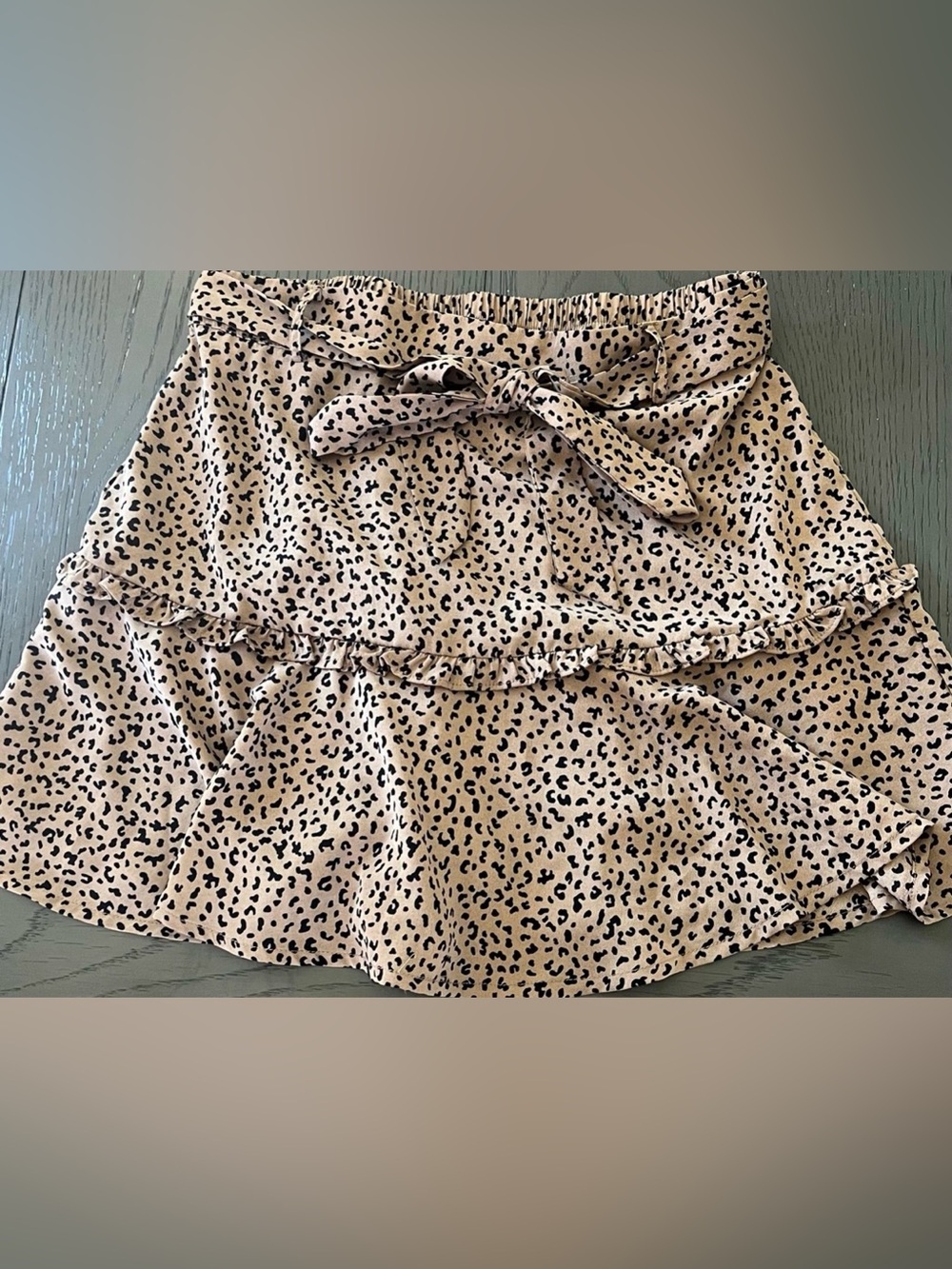 Promesa Leopard Print Lightweight Tiered Ruffle Skort Summertime Outfit Medium